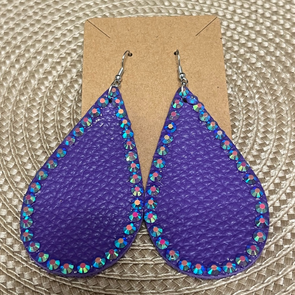 Purple Teardrop Earrings